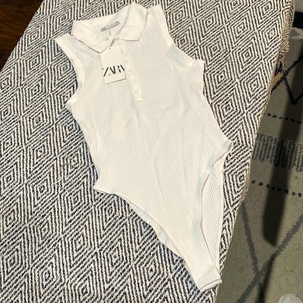 Zara White Collar Bodysuit